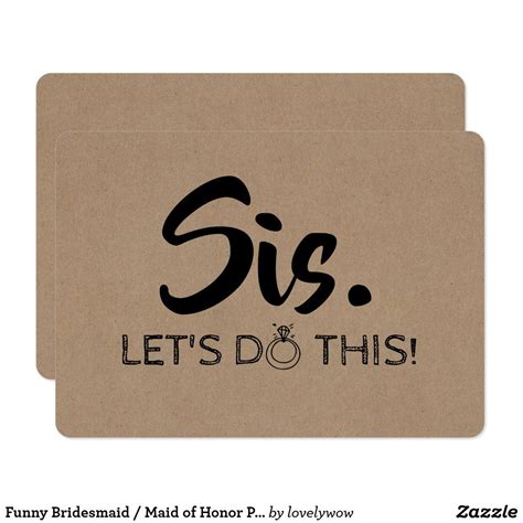 Funny Bridesmaid Maid Of Honor Proposal Invitation Zazzle Bridesmaid Funny Maid Of Honor