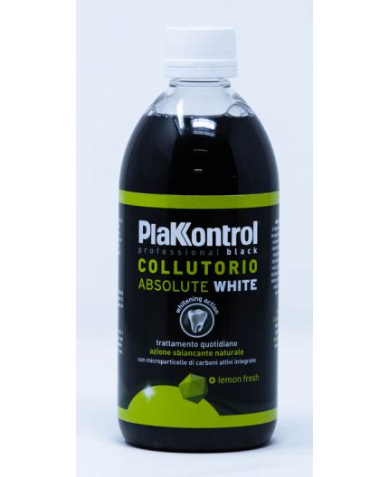 Plakkontrol Absolute White Collutorio Black 500 Ml