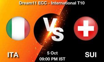 ITA Vs SUI Dream11 Prediction Team Live Cricket 05 Oct 2022 09 00 PM