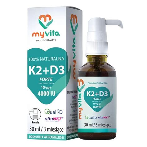 MYVITA Witamina K2 100 Mcg D3 4000 Iu W Kroplach 30ml