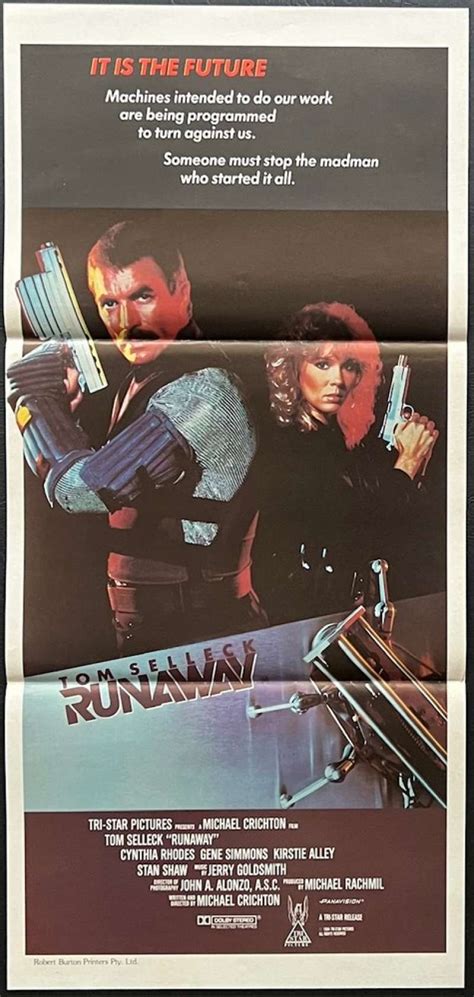 All About Movies - Runaway Poster Original Daybill 1984 Tom Selleck ...