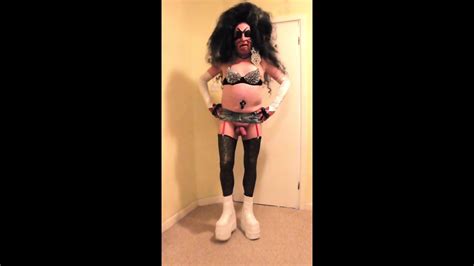 Brunette Slut In Tiny Denim Micro Skirt