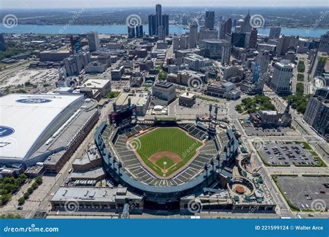 Aerial View Of The Detroit Tigers Home Comerica Park Editorial Stock