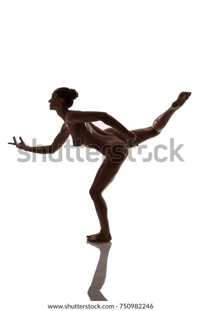 Naked Woman Posing Against White Background Stock Photo Shutterstock