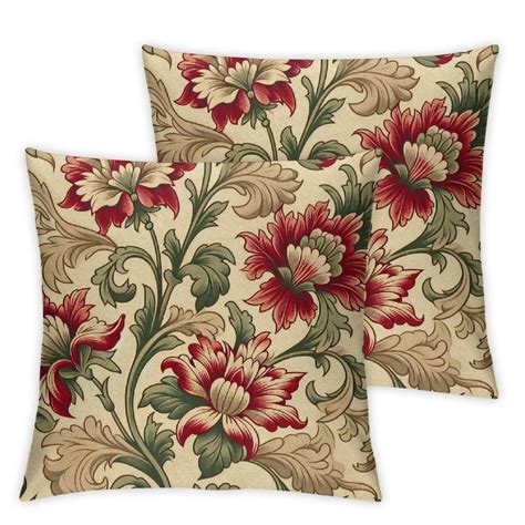 Ulloord Decorative Square Throw Pillow Cover Linen Stem Meadow Flower