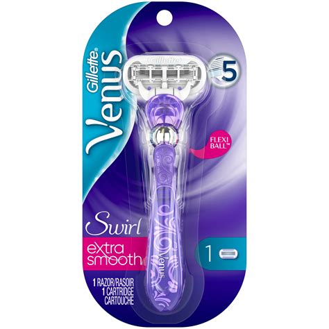 Gillette Venus Swirl Women's Purple Razor 5 Blade, handle with 1 refill