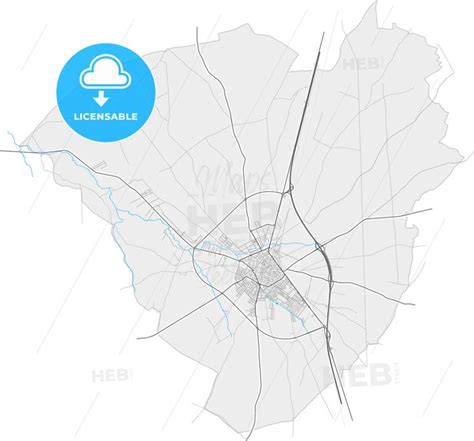 Almendralejo Badajoz Spain High Resolution Vector Map Hebstreits