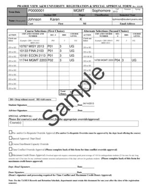 Fillable Online Pvamu Sample Registration Form Pdf Prairie View A M