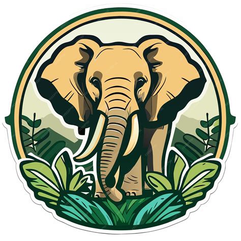 Premium Vector | Cartoon african forest elephant sticker illustration