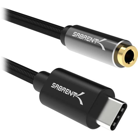 Sabrent USB-C to 3.5mm Audio Jack Active Adapter Cable CB-UC35