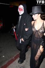 Addison Rae Sexy Poses Flashing Her Nude Tits Wearing A See Through Halloween Costume On Social