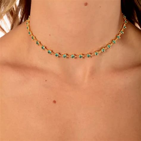 Choker Riviera Pontos Turmalina Chokers Zirc Accessories