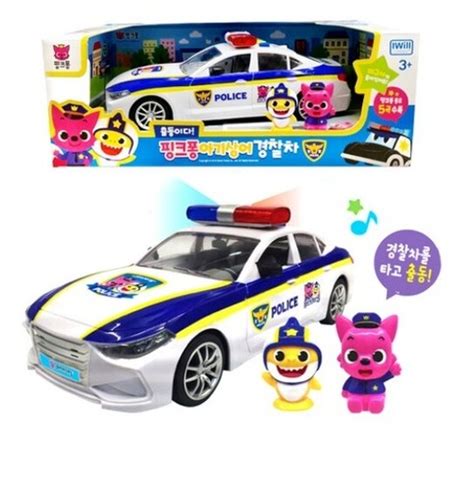 pinkfong baby shark family police car toy  figures  korean songs baby
