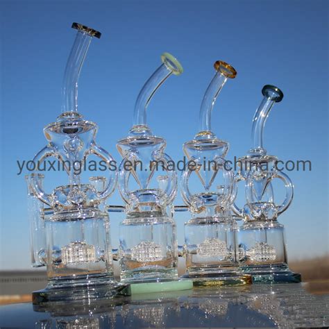 New Design Glass Smoking Water Pipe Recycler Oil Dab Rig With Percolator China Glass And Dab