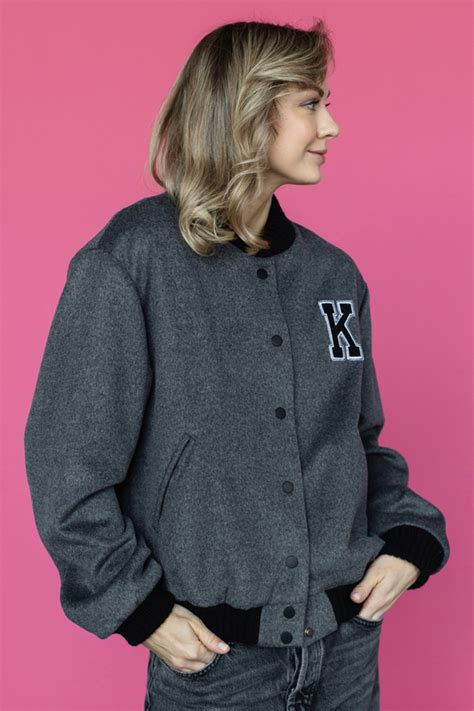 Бомбер из 100% шерсти – Серый | KTSPORT