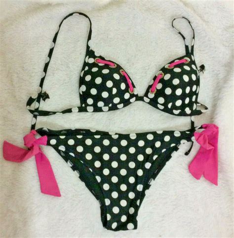 BEACHJOY Bikini 2 Pc Swimsuit Rhinestone Metal Rings Gem