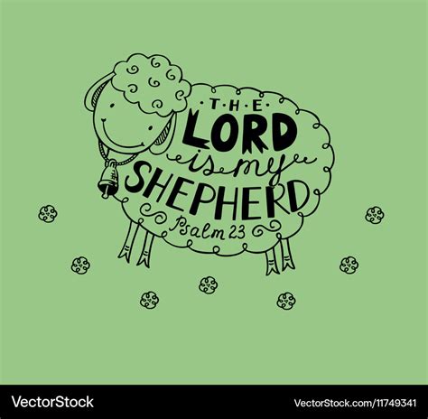 Psalm 23 the lord is my shepherd Royalty Free Vector Image