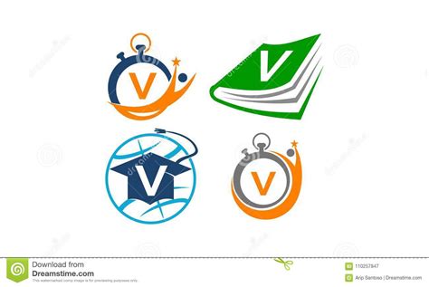 Symbol V Vector Template Set Stock Vector Illustration Of Knowledge