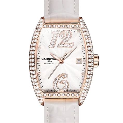 Carnival reloj mecánico automático de zafiro para mujer cronógrafo de