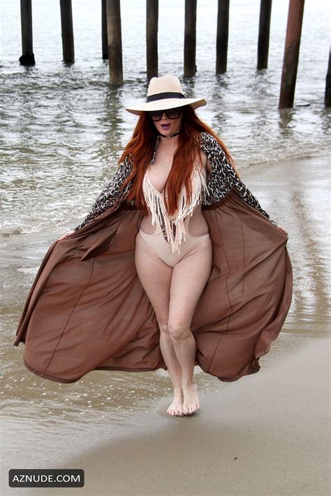 Phoebe Price Sexy For A Photoshoot In Malibu And Rocks A Nude Bikini Under A Printed Beach Cover