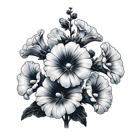 Hollyhock Flower, Hollyhock Flower Mandala, Flower, Hollyhock PNG