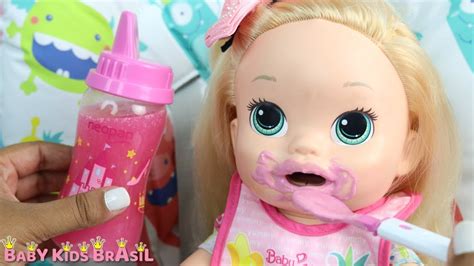 Baby Alive Minha Boneca Alice Come Danoninho De Colher E Toma Mingau Na