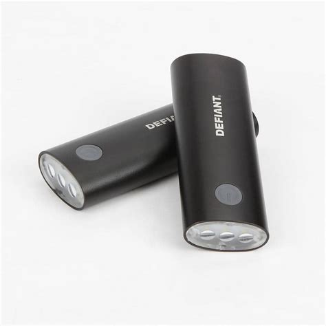 Defiant Rechargeable LED Flashlight And Power Bank In Black 2 Pack