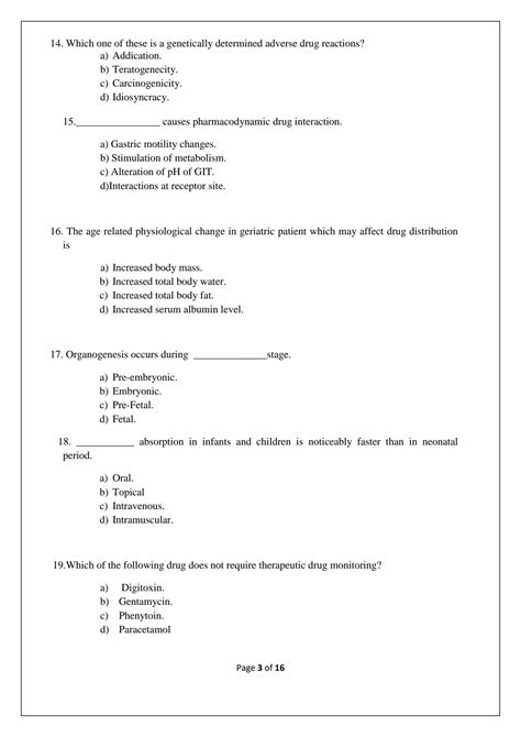 Solution Practice Mcqs For Bpharm Sem Viii Online Exam Clinical