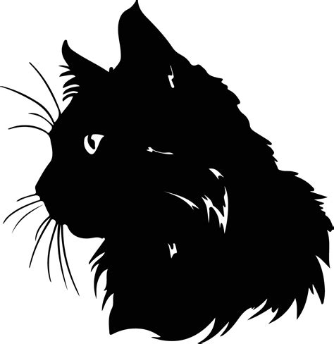Nebelung Cat silhouette portrait 38492240 Vector Art at Vecteezy