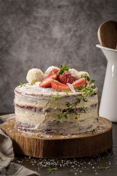 Naked Cake With Strawberries Stock Photo Image Of Pastry Naked 183050460