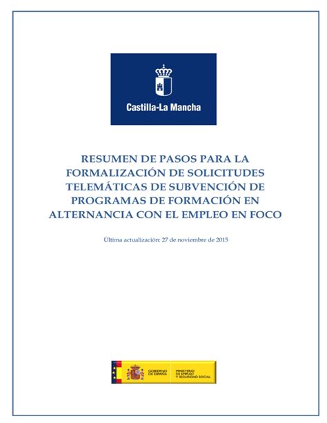 Resumen De Pasos Para La Formalizaci N De