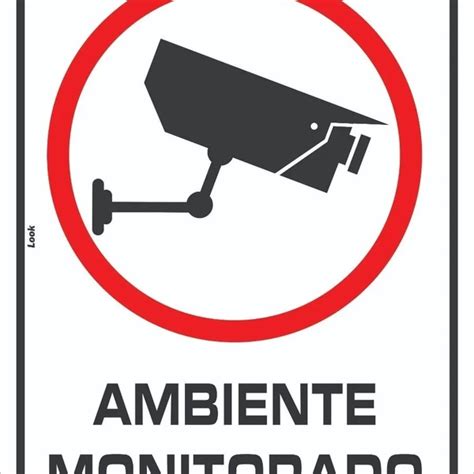 Placa Sinaliza O Ambiente Monitorado Por Cameras De Seguran A Tamanho