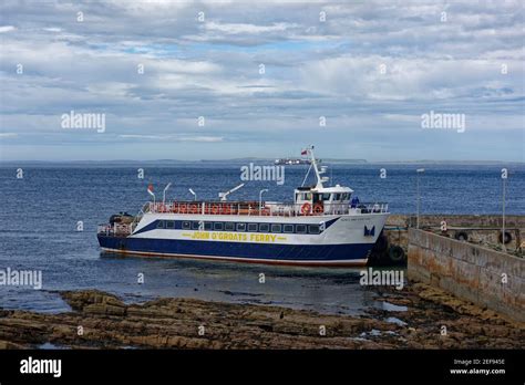The Empty Pentland Venture Passenger Ferry Slowly Reversing Out Of John