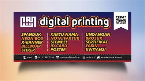 desain banner  percetakan spanduk  cdr youtube