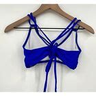 Holipick Bikini 2 Piece Set Women Medium Blue Cross Front Top Rushed Side Bottom EBay