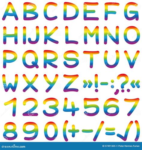 Font Rainbow Colors Alphabet Letters Stock Vector Image 57491445