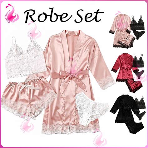 Jual Satu Set Sexy Lingerie Kimono Transparan Baju Tidur Sexy Wanita Sleepwear Wanita Lingerie