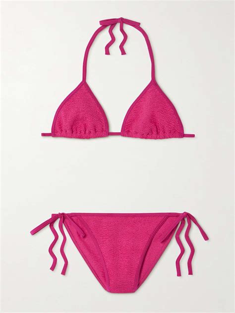 Hunza G Gina Metallic Seersucker Bikini Net A Porter