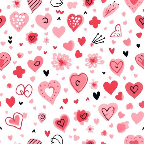 Premium Photo Abundant Hearts And Flowers On A White Background