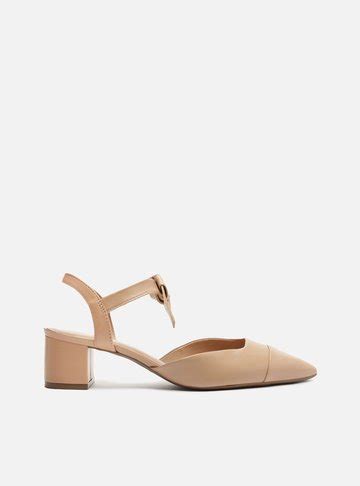 Scarpin Nude Salto Bloco Amarra O Arezzo