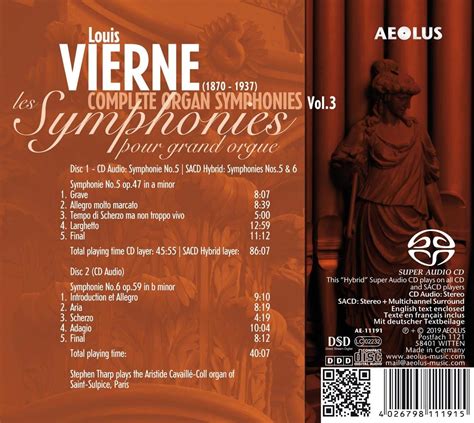 Louis Vierne Complete Organ Symphonies Vol Stephen Tharp La