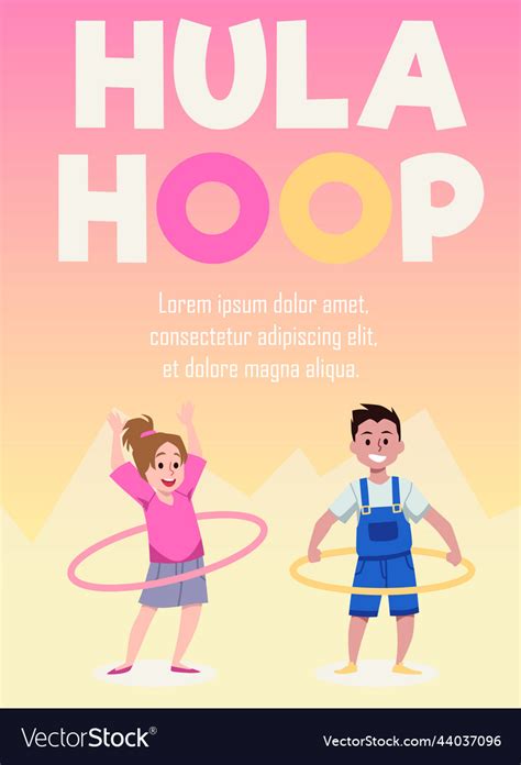 Poster Or Vertical Banner With Hula Hooping Kids Vector Image