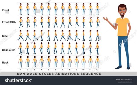 Walking Animation Businessmancharacter Walk Cycle Animation Stock Vector (Royalty Free ...