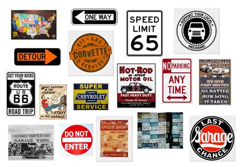 Road Signs, Vintage Garage Signs & Car Mechanic Art | Signs by Andrea