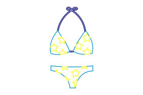 Color Stripe Star Pattern Bikini Graphic By Studio7 Creative Fabrica