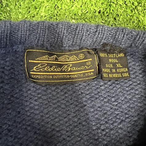 Vintage 100 Wool Eddie Bauer Striped Sweater Size Depop