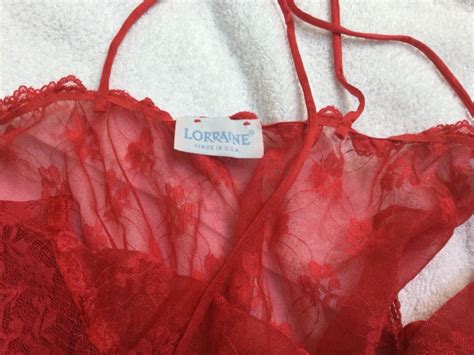 Vintage Lorraine All Lace Teddy Lingerie Red Size Lar Gem