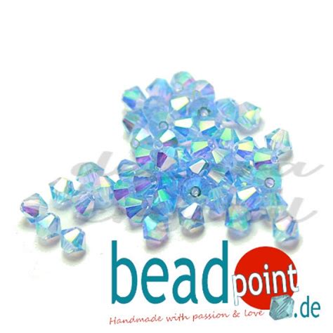 Beadpoint Delara Mc Bead Bicone Light Sapphire Ab X Mm St Ck