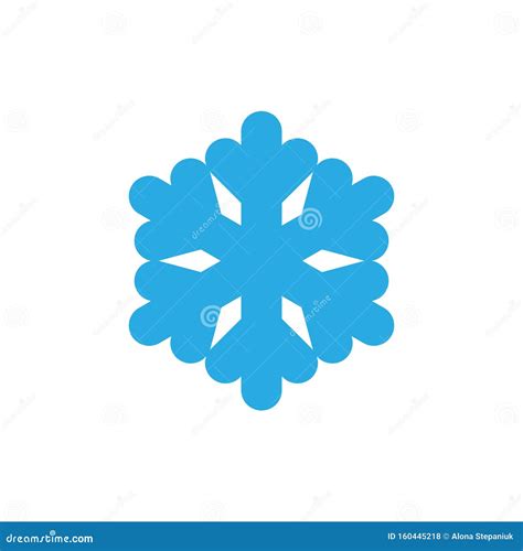 Icono Del Copo De Nieve Muestra Azul De La Escama De La Nieve De La