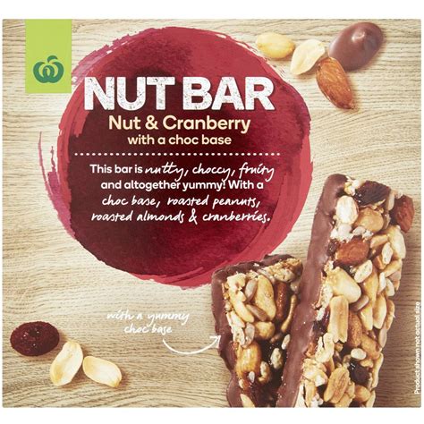 Woolworths Choc Almond Cranberry Nut Bars 210g Woolworths